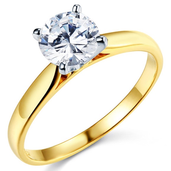 Cathedral Solitaire 1-CT Round-Cut CZ Engagement R